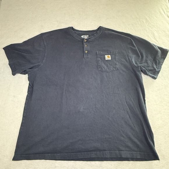 Carhartt Loose Fit Black Sleeve Henley Shirt Men's 2XL - Picture 1 of 5